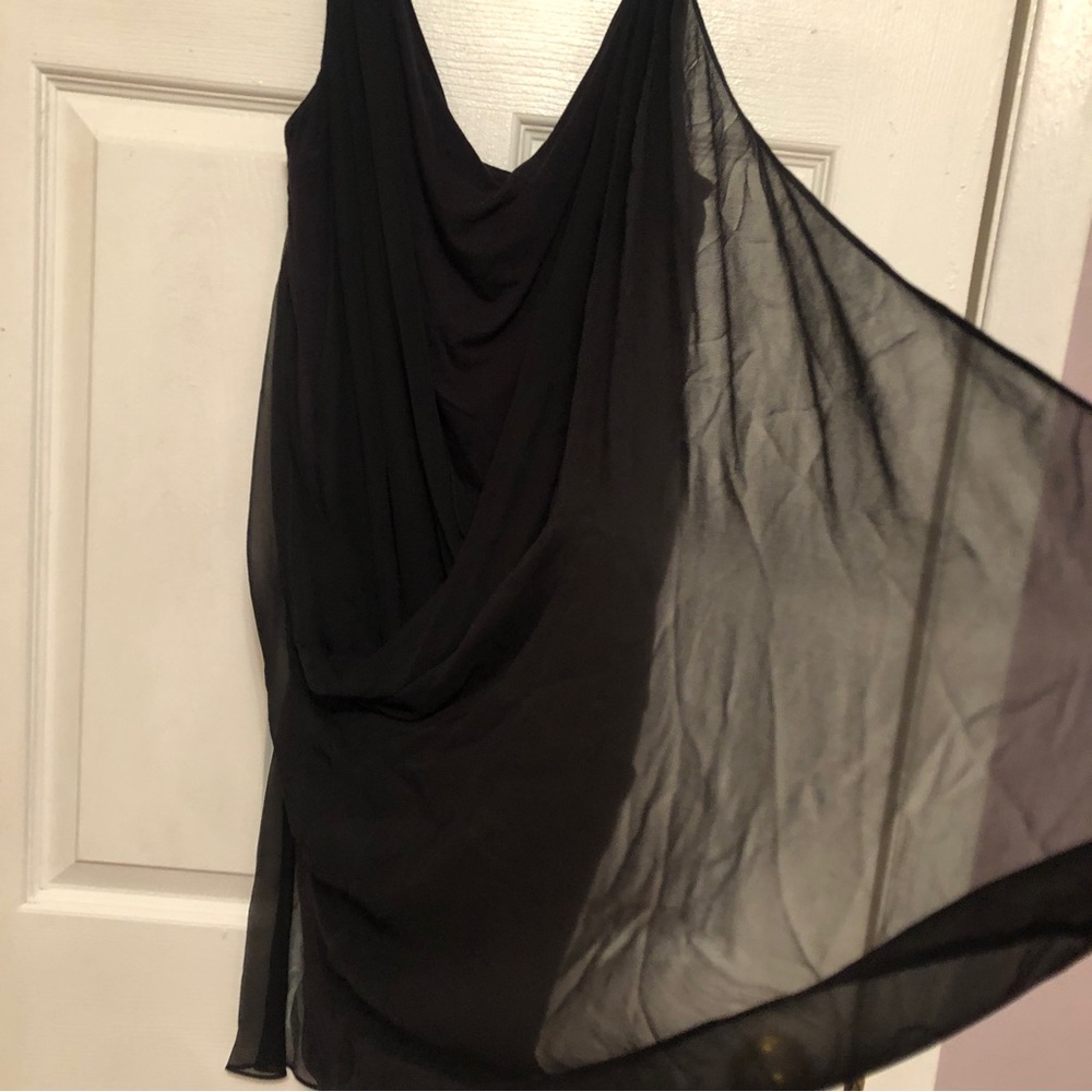 🔥 Ella Moss natural silk overlay black strap Mini Dress sz L NWT - Picture 3 of 5